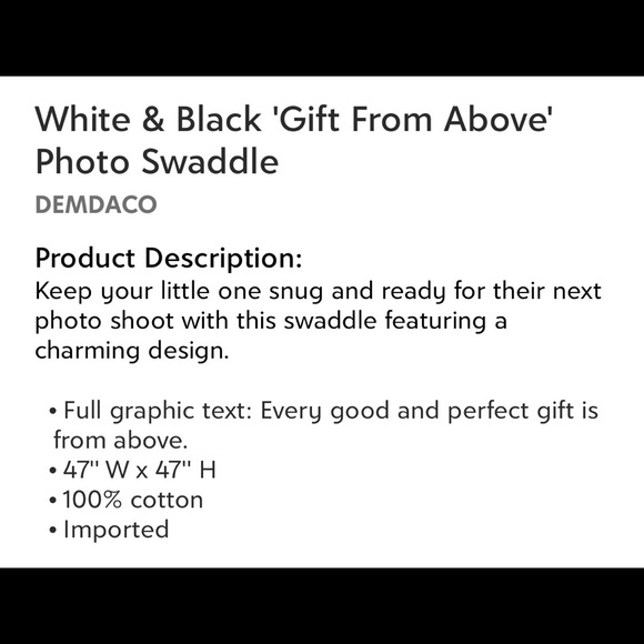 Photo Swaddle black &White - Picture 2 of 3